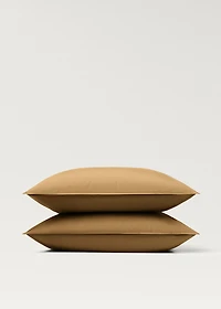 Two cotton poplin pillowcases with double stitching 60x60 cm