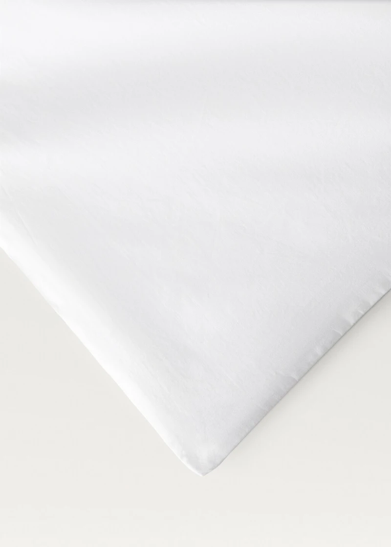 Cotton duvet cover with hand-embroidered flowers for 90 cm bed