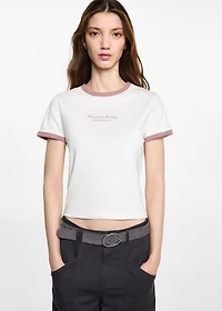 Message crop T-shirt