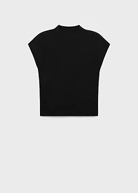 Short-sleeved fine-knit sweater