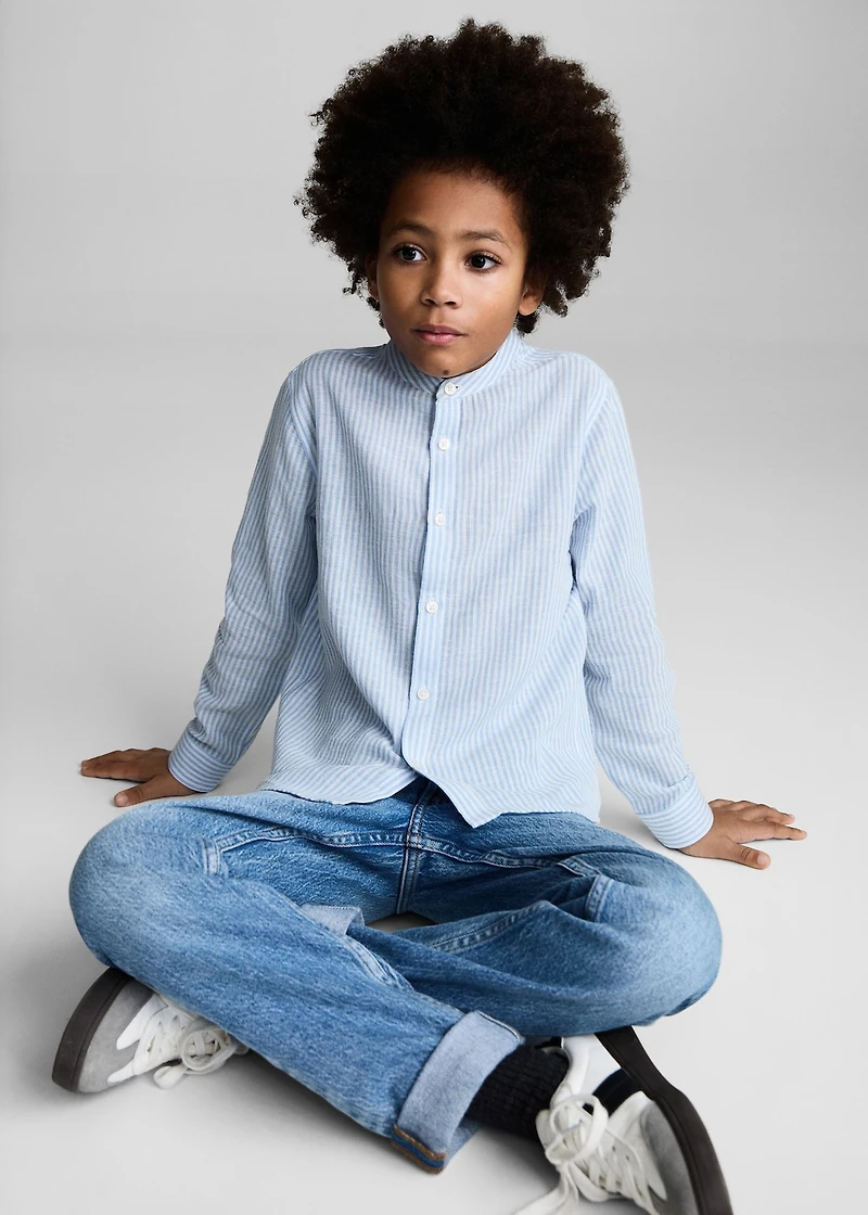 Striped cotton linen shirt