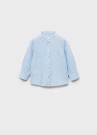 Mao collar linen shirt