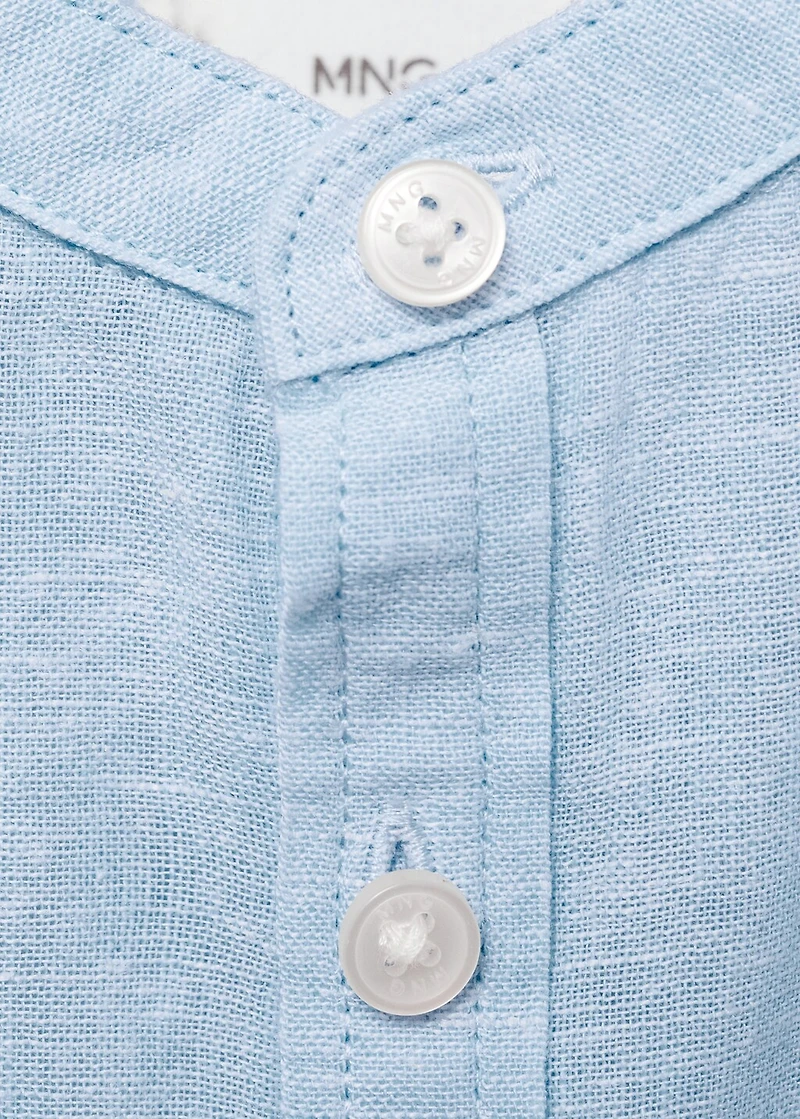 Mao collar linen shirt