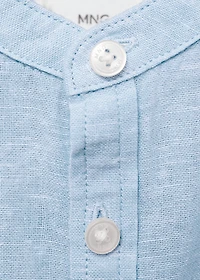 Mao collar linen shirt
