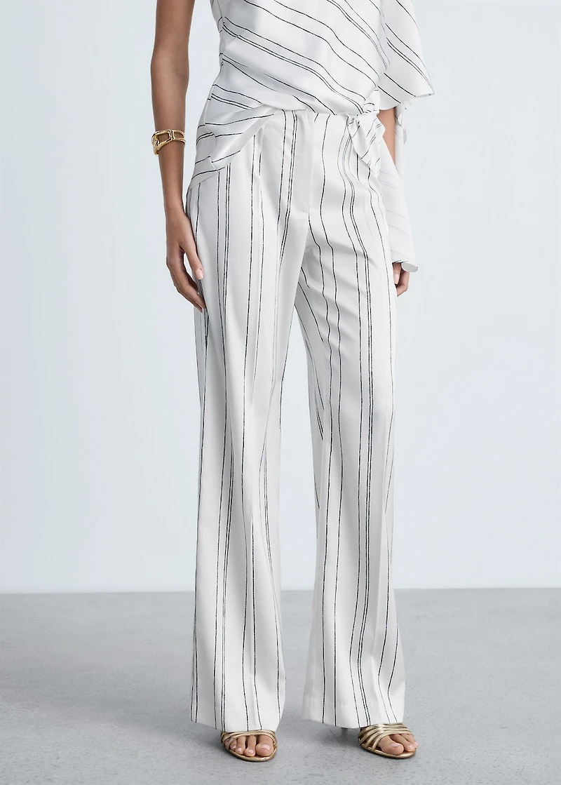 Straight striped trousers
