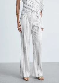 Straight striped trousers