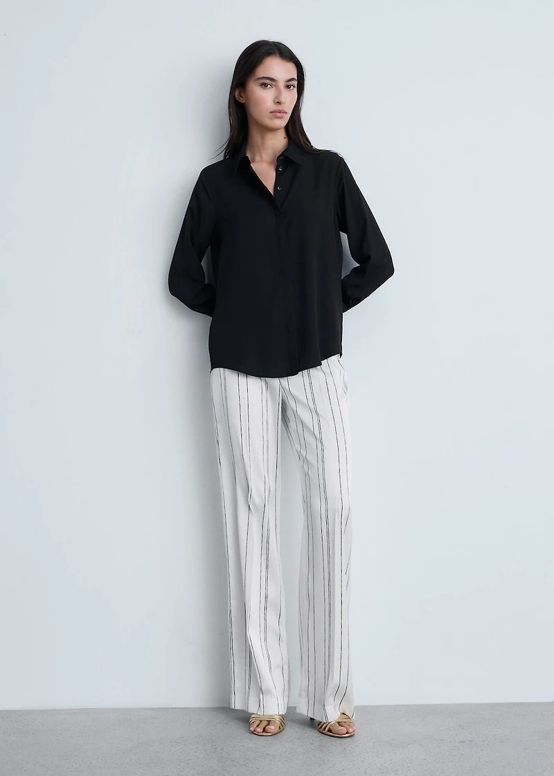 Straight striped trousers
