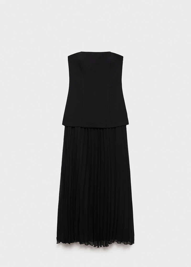 Combined strapless dress