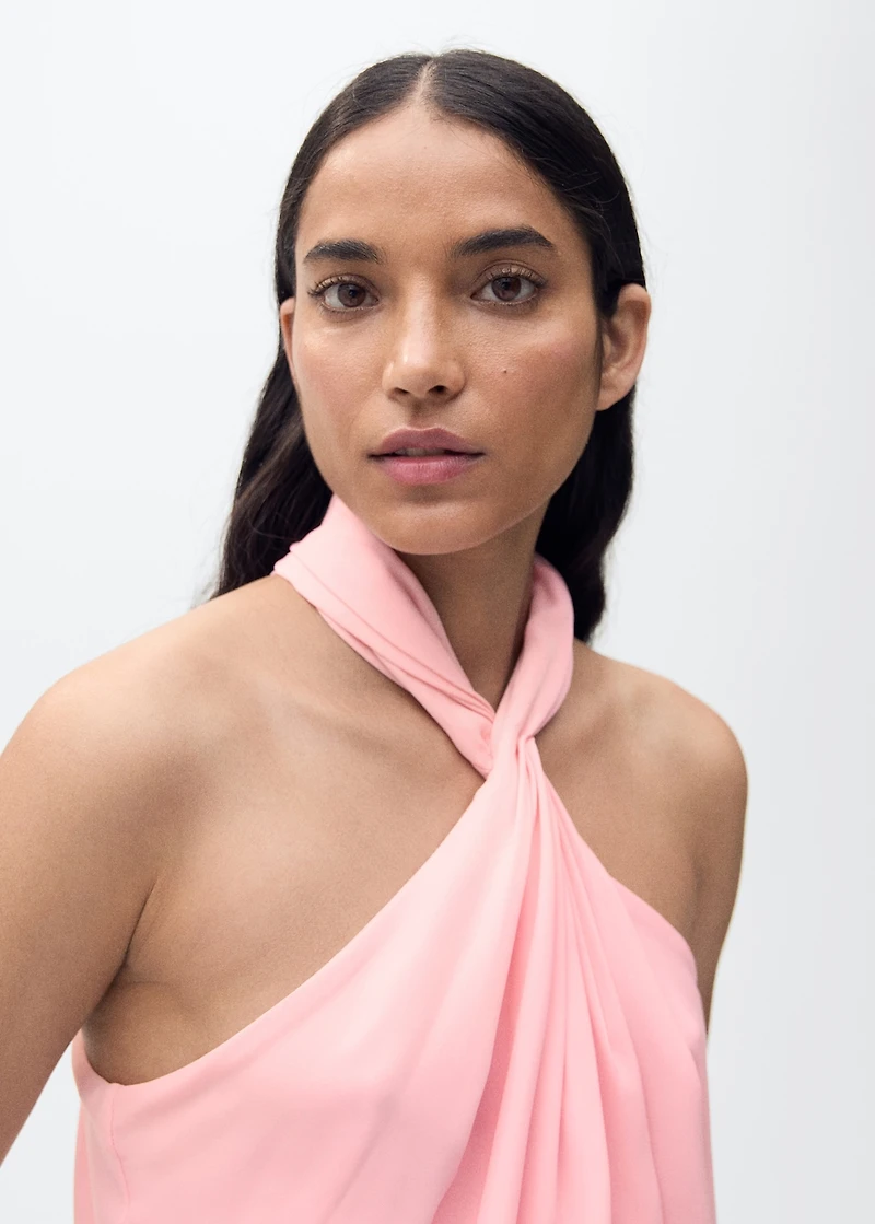 Halter dress with back opening