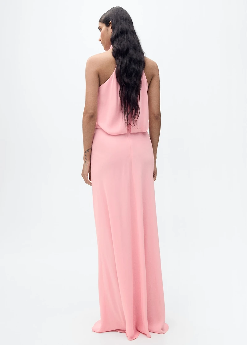Halter dress with back opening