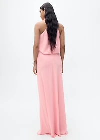 Halter dress with back opening