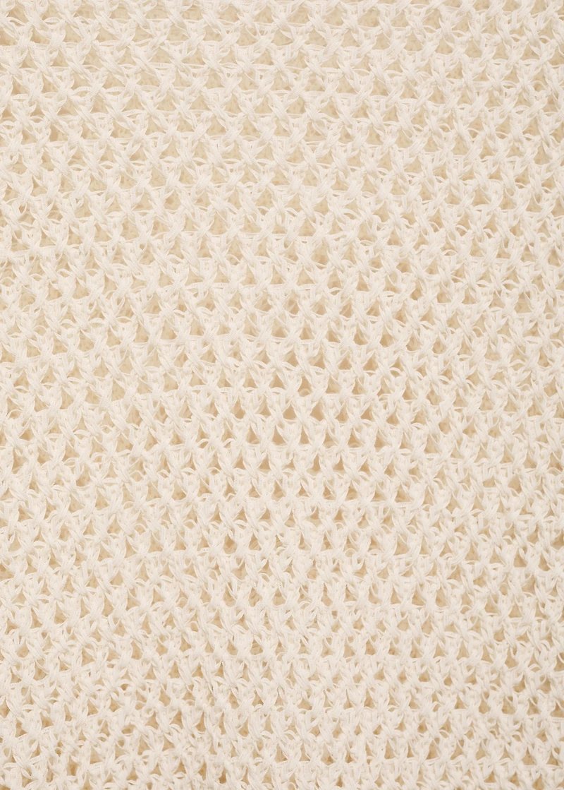 Knitted boat-neck sweater with lace pattern