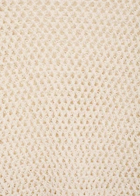 Knitted boat-neck sweater with lace pattern