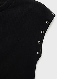 Ribbed t-shirt with die-cut trim