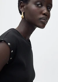 Ribbed t-shirt with die-cut trim