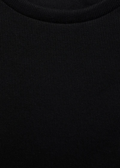 Ribbed t-shirt with die-cut trim