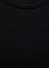 Ribbed t-shirt with die-cut trim