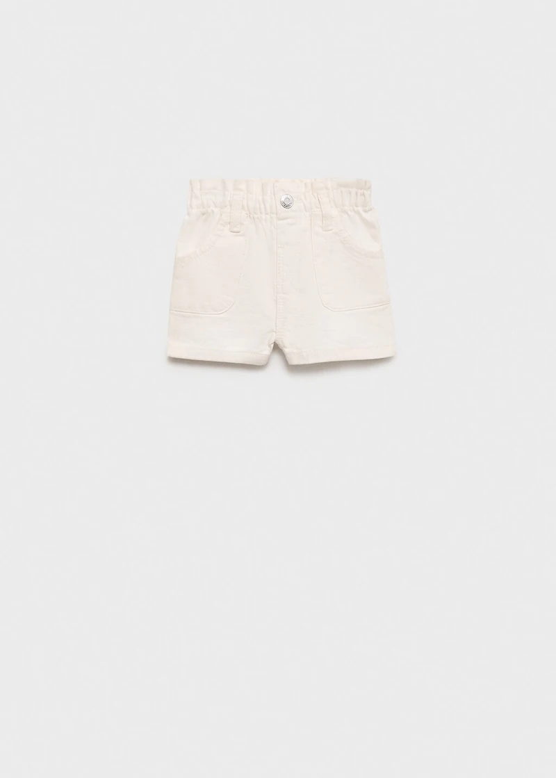 Denim paperbag shorts