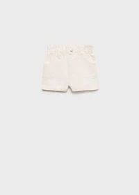 Denim paperbag shorts