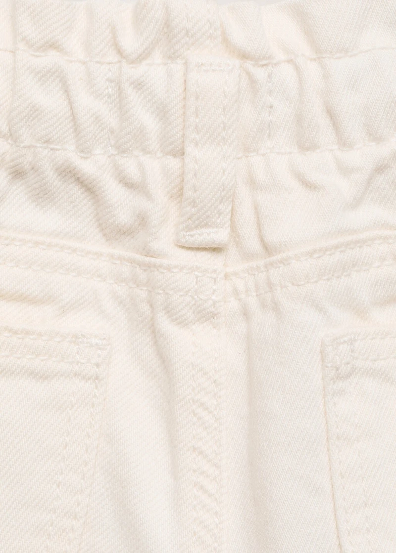 Denim paperbag shorts