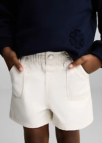 Denim paperbag shorts