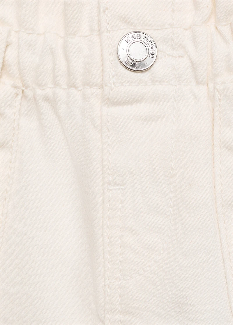 Denim paperbag shorts