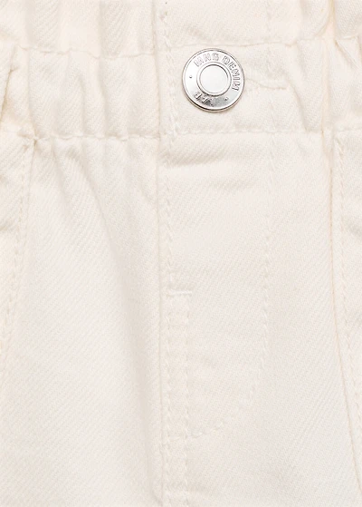 Denim paperbag shorts