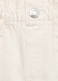 Denim paperbag shorts