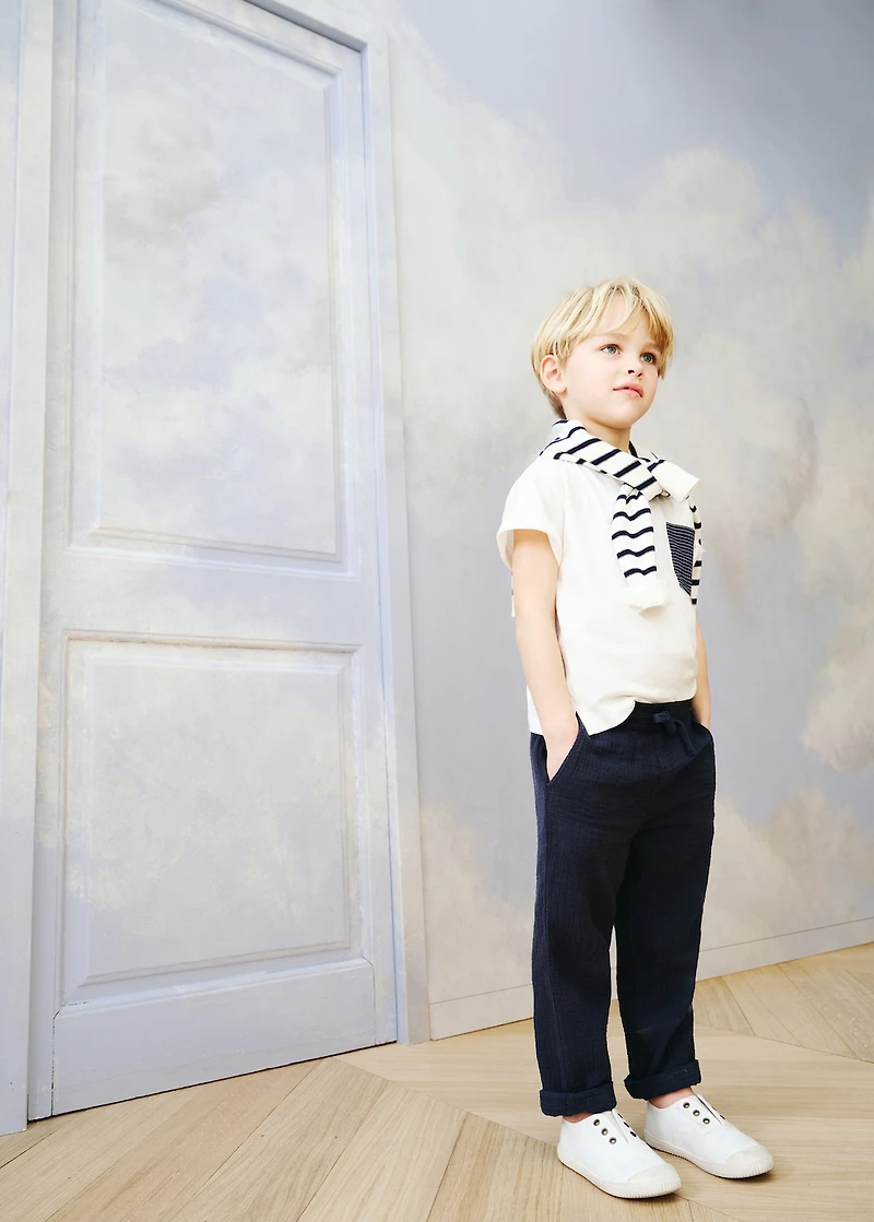 Patch cotton t-shirt