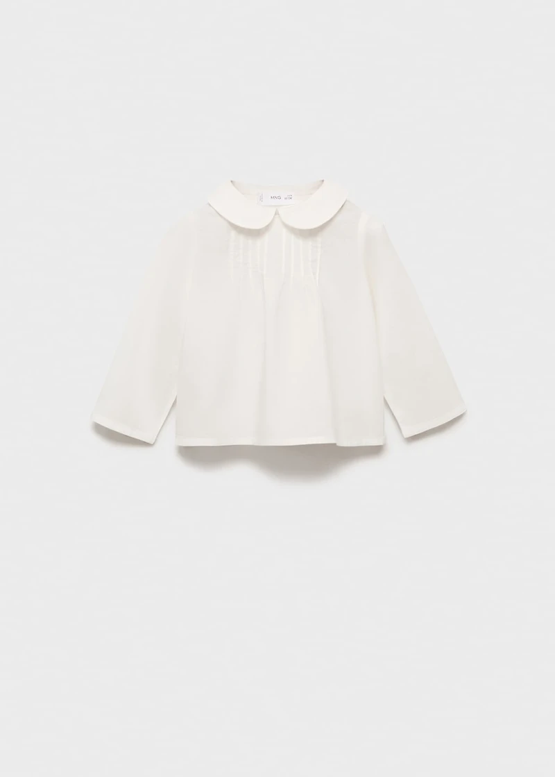 Cotton babydoll neck blouse