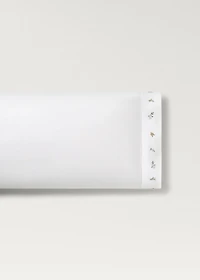 Percale cotton pillowcase with embroidered flower 45x110 cm