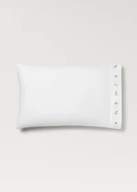 Cotton percale embroidered-flower children's pillowcase 50x75 cm