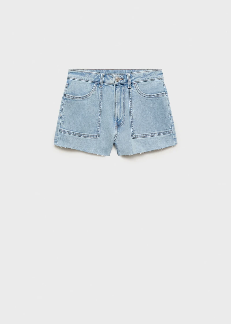 Frayed low-waist shorts
