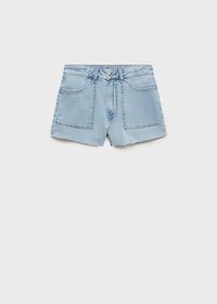 Frayed low-waist shorts