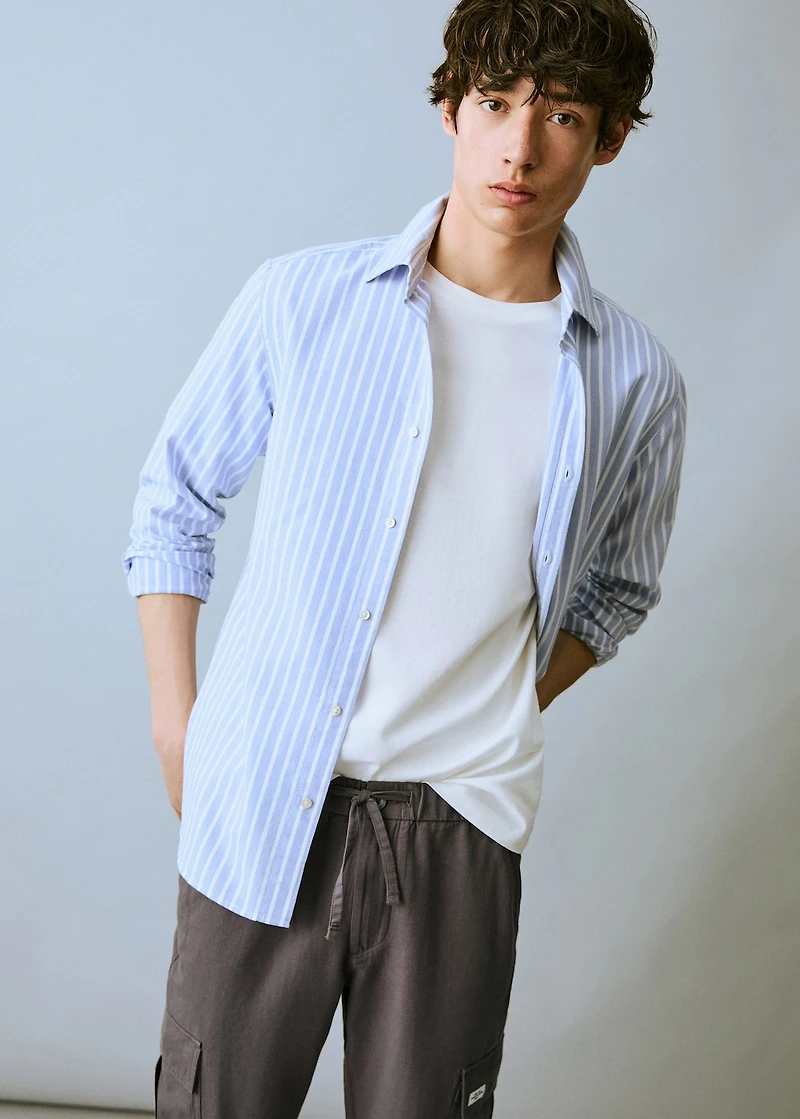 Cotton-linen cargo pants