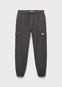 Cotton-linen cargo pants