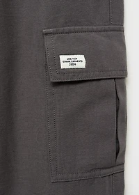 Cotton-linen cargo pants