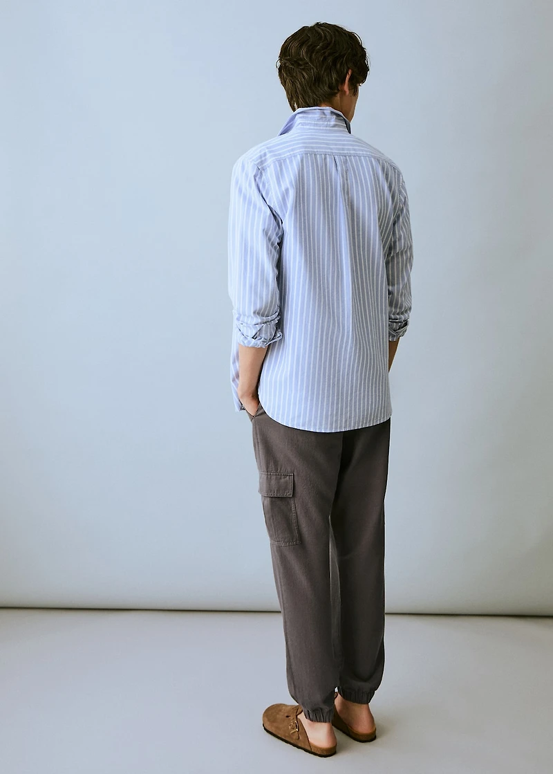 Cotton-linen cargo pants
