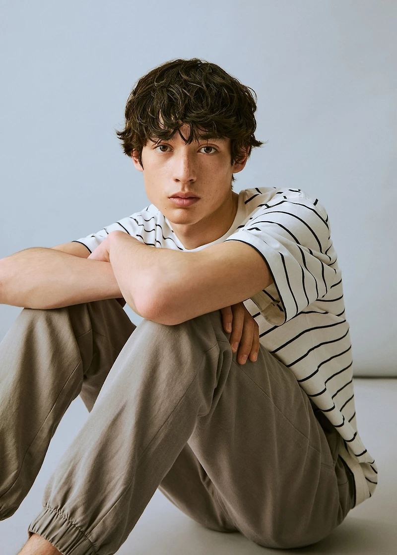 Cotton-linen jogger pants