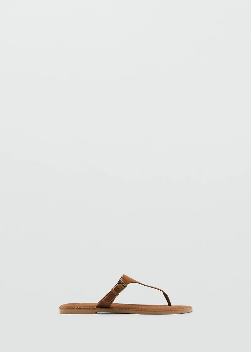 Buckle leather sandals