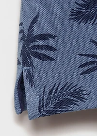 Printed cotton polo shirt