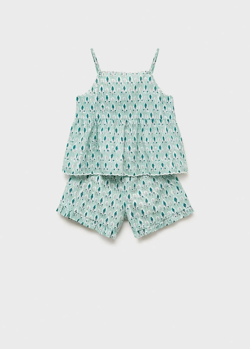 Pajama shorts with ruffles