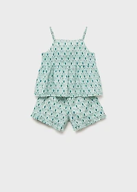 Pajama shorts with ruffles