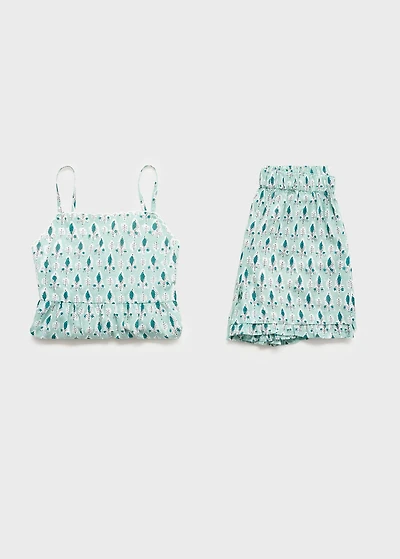 Pajama shorts with ruffles