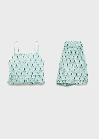 Pajama shorts with ruffles