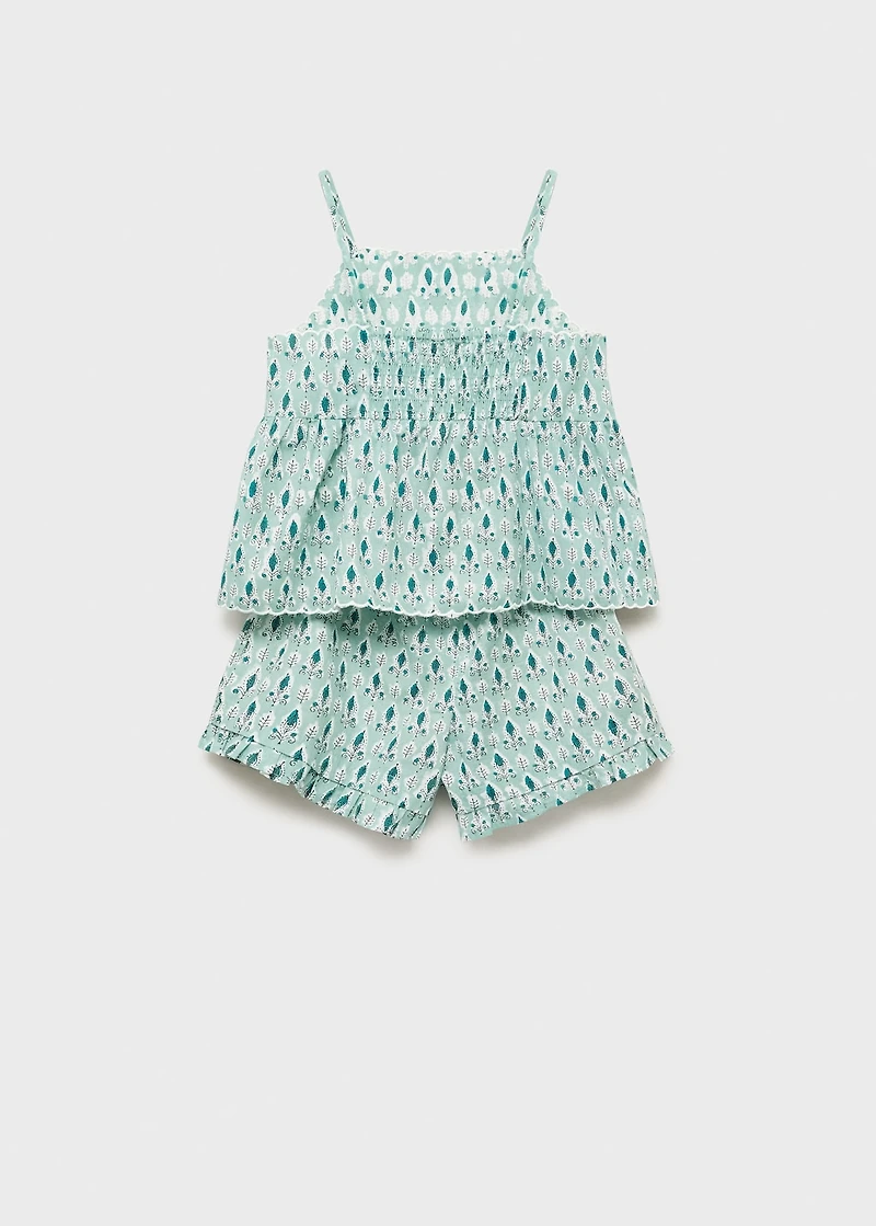 Pajama shorts with ruffles