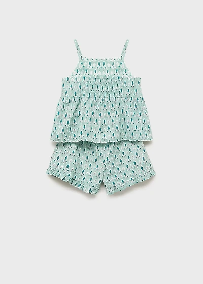 Pajama shorts with ruffles