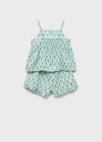 Pajama shorts with ruffles