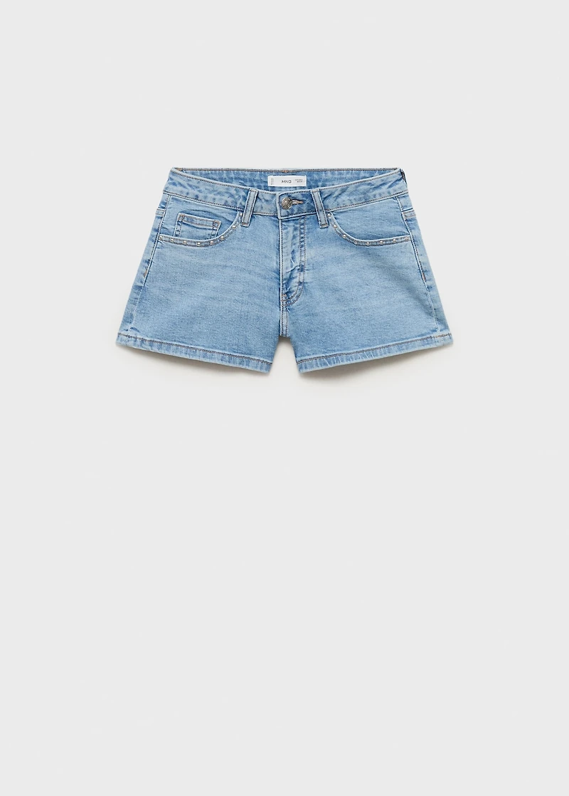 Studded low-waist shorts