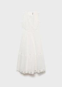 Embroidered dress with side slits